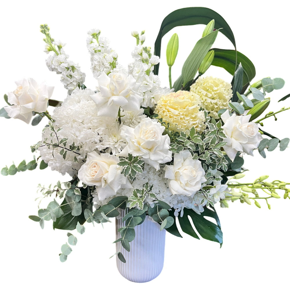 🌼 Forever Flower Arrangement 🤍💛🌿✨